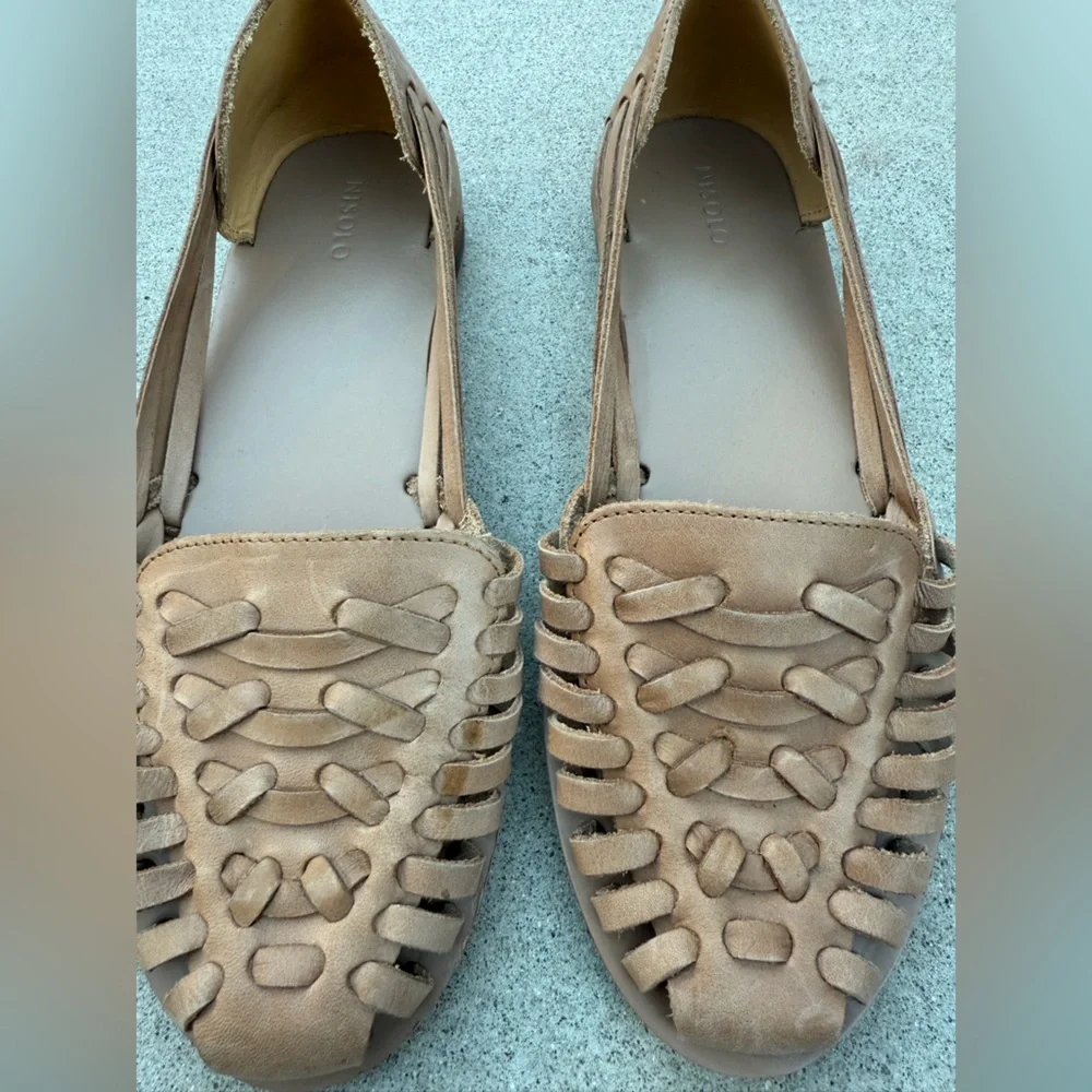 Nisolo Tan Leather Woven Huarache Sandals Women’s Size 7.5 - Picture 2 of 7